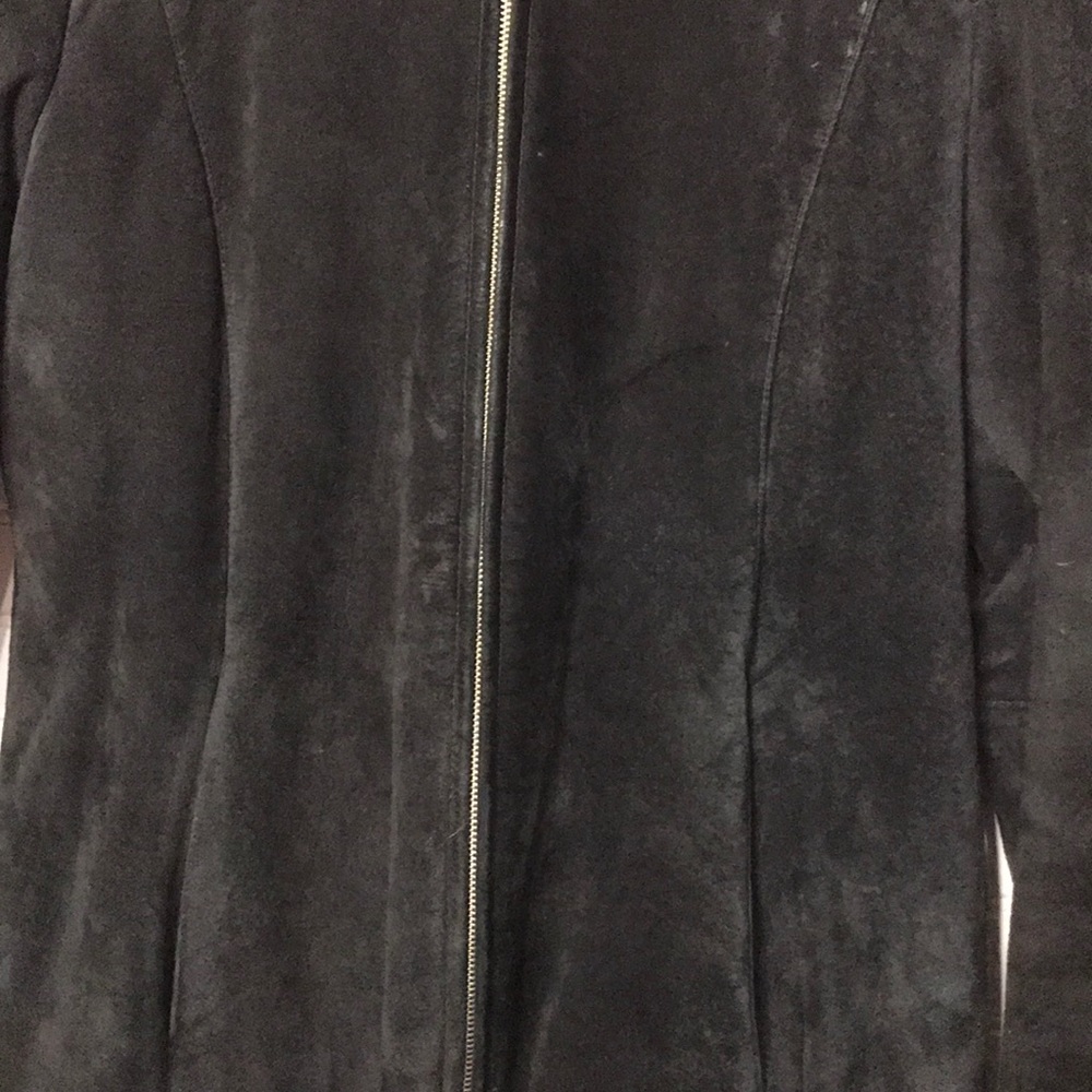 Black Suede Alfani Zip Jacket - Picture 2 of 7